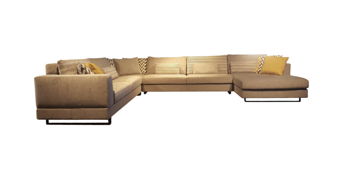 Divano angolare Sky in beige, vista frontale