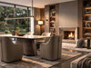 Cameron armchairs around a table by a fireplace