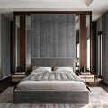 Calm bedroom in grey tones
