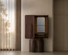 Ritual cabinet in dark wood with an open door