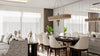 Dining area at a West Marina residence furnished by Sitdesign