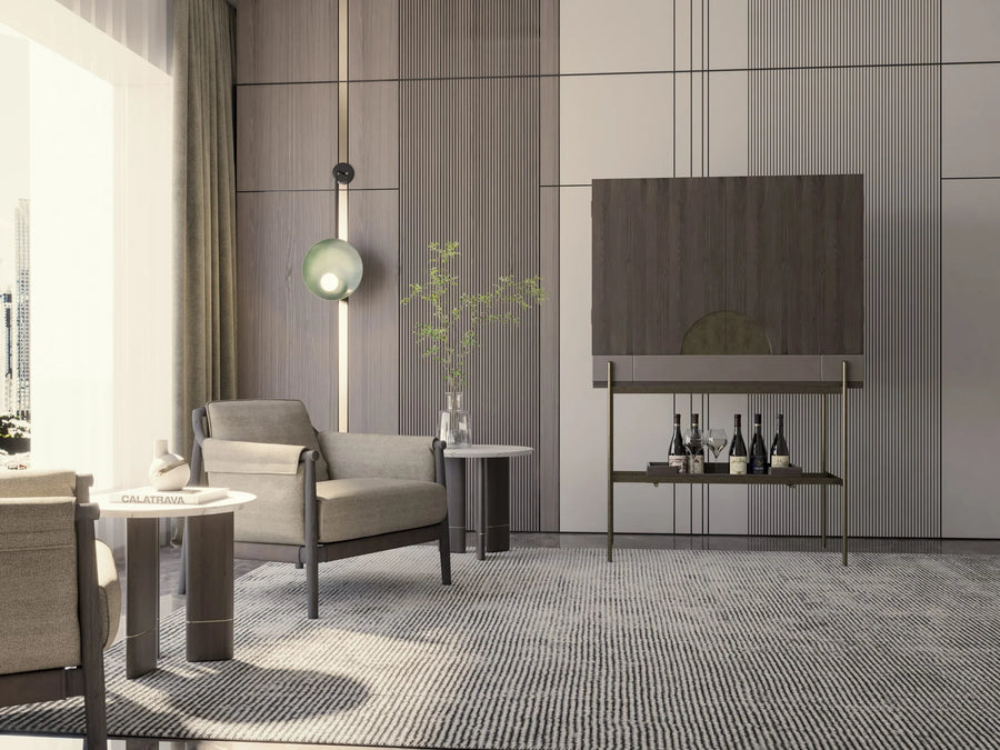 Zonizzazione funzionale dell'hotel: hall, camere, ristorante e spa