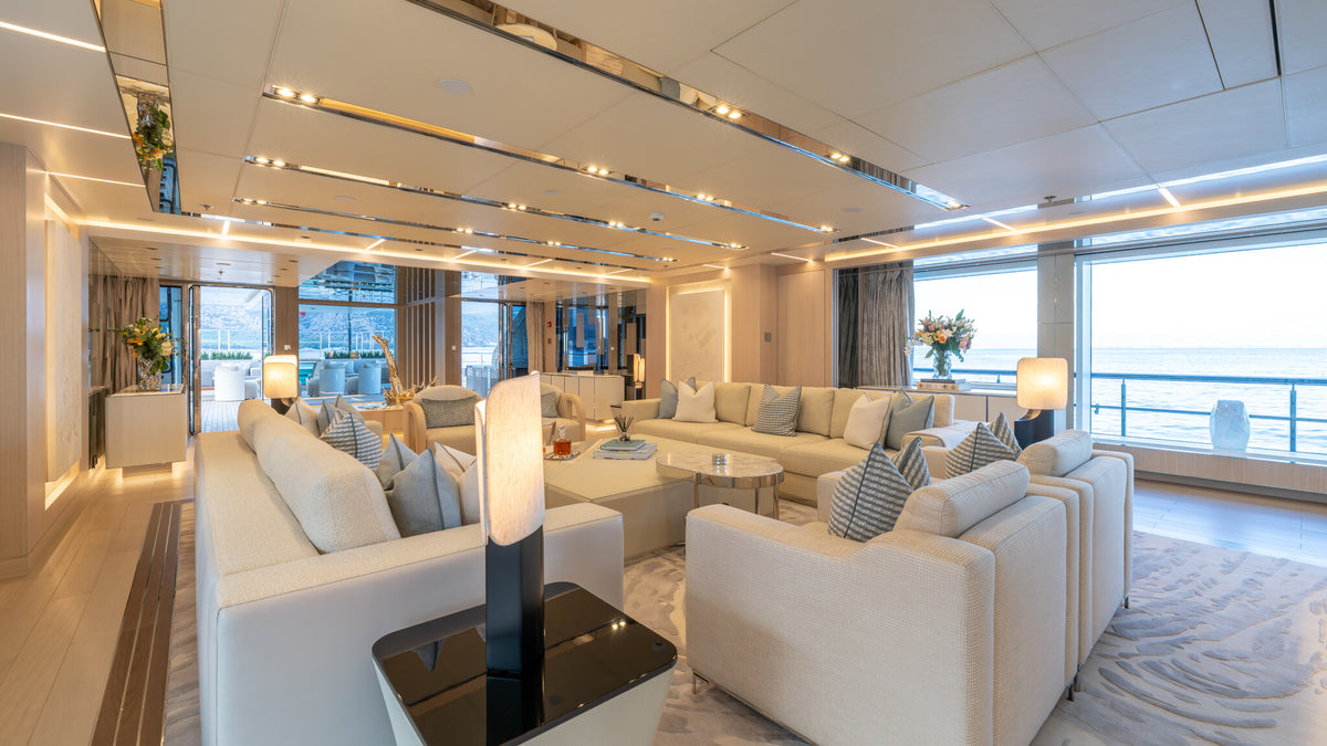 Al Reem main saloon seating group, upholstered by Sitdesign