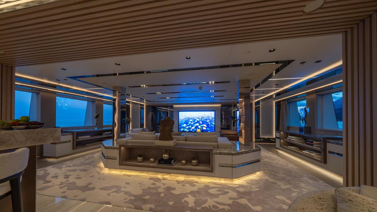 Al Reem owner's deck lounge — private seating and bar