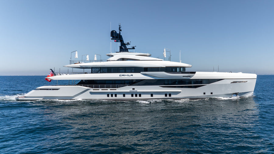 CAMILA, the 50-metre Bilgin 163 superyacht, at sea — interior furniture by Sitdesign