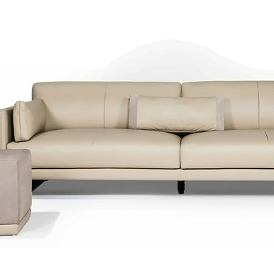 MAXIMA SOFA - Sit Design leather sofa with matching pouf