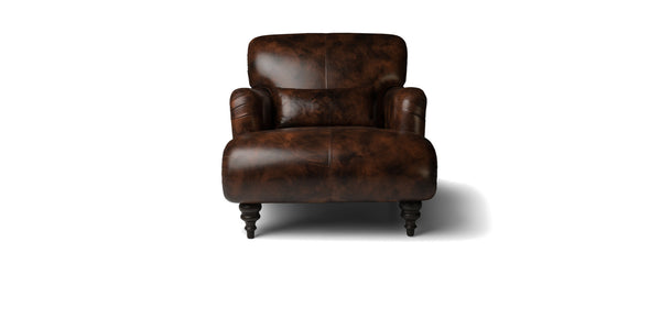 Poltrona Berkley marrone scuro, vista frontale
