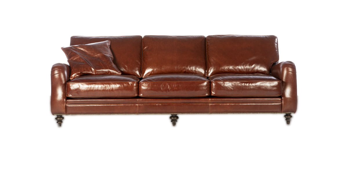 Chelsea sofa in dark brown, front view