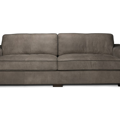Eros sofa in grey with contrast piping, front view