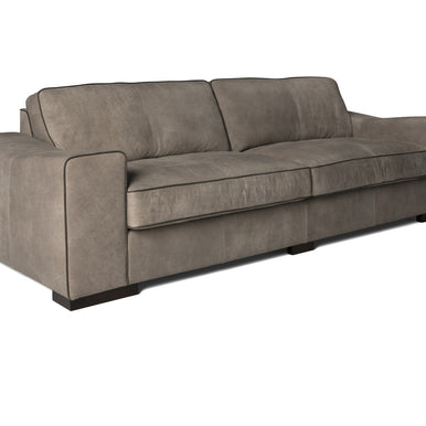 Eros sofa in grey, three-quarter view from the right