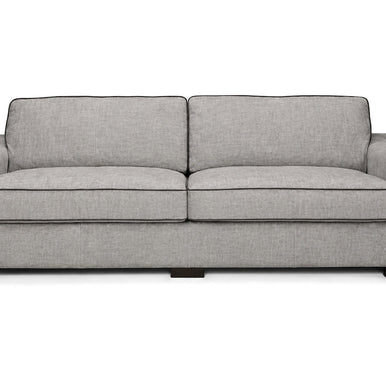 Eros sofa in pale grey, front view
