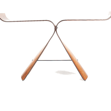 Grace console in walnut, front view