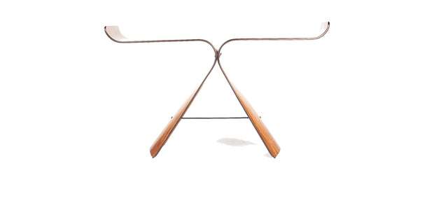 Grace console in walnut, front view