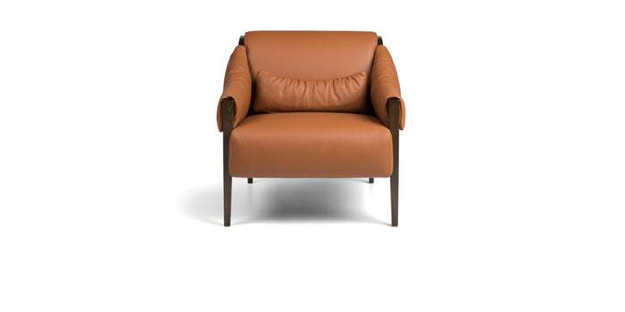 Poltrona Jackson cognac, vista frontale