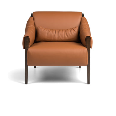Poltrona Jackson cognac, vista frontale