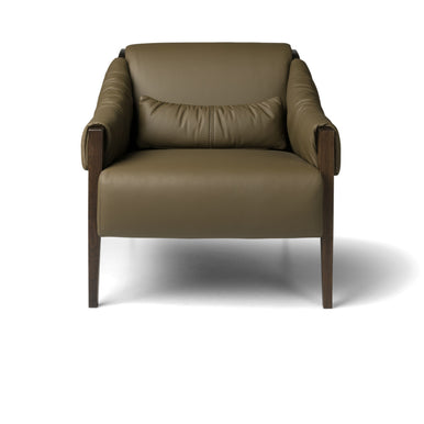 Poltrona Jackson verde oliva, vista frontale
