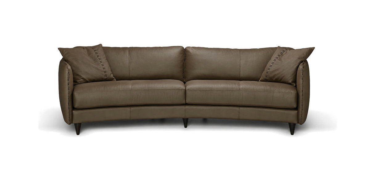 Janette Curved sofa in olive brown, colour option