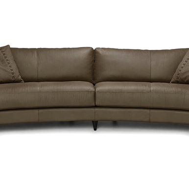 Janette Curved sofa in olive brown, colour option