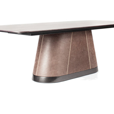Milano dining table, three-quarter view