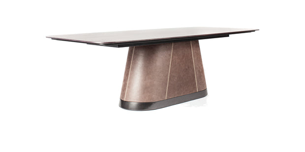 Milano dining table, three-quarter view
