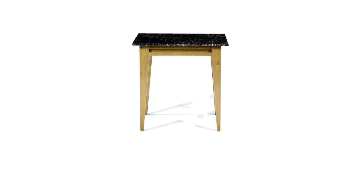 Myra side table with marble top and wooden legs