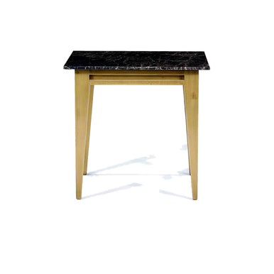 Myra side table with marble top and wooden legs