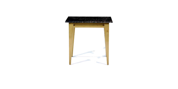Myra side table with marble top and wooden legs