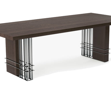 Orbit dining table, three-quarter view