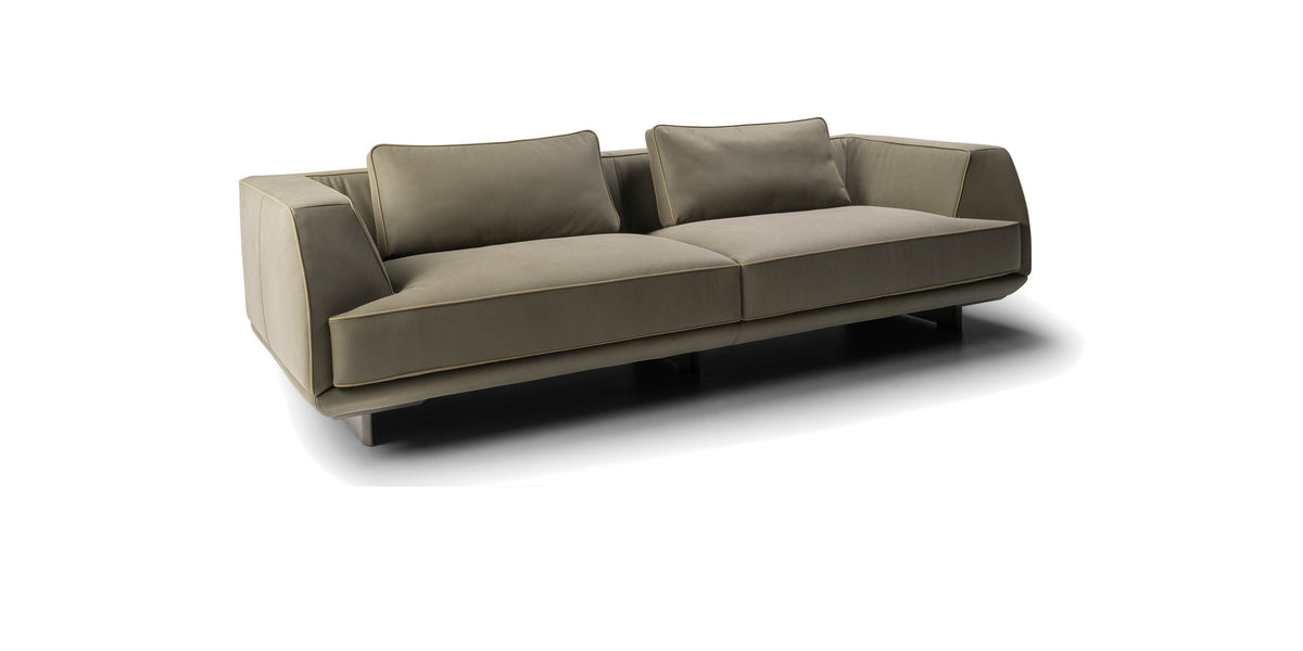 Ranchero sofa in olive grey, three-quarter view