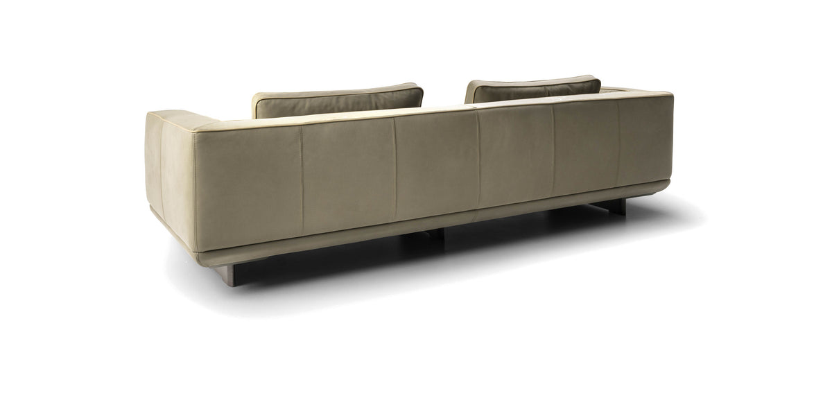 Ranchero sofa in olive grey, rear three-quarter view