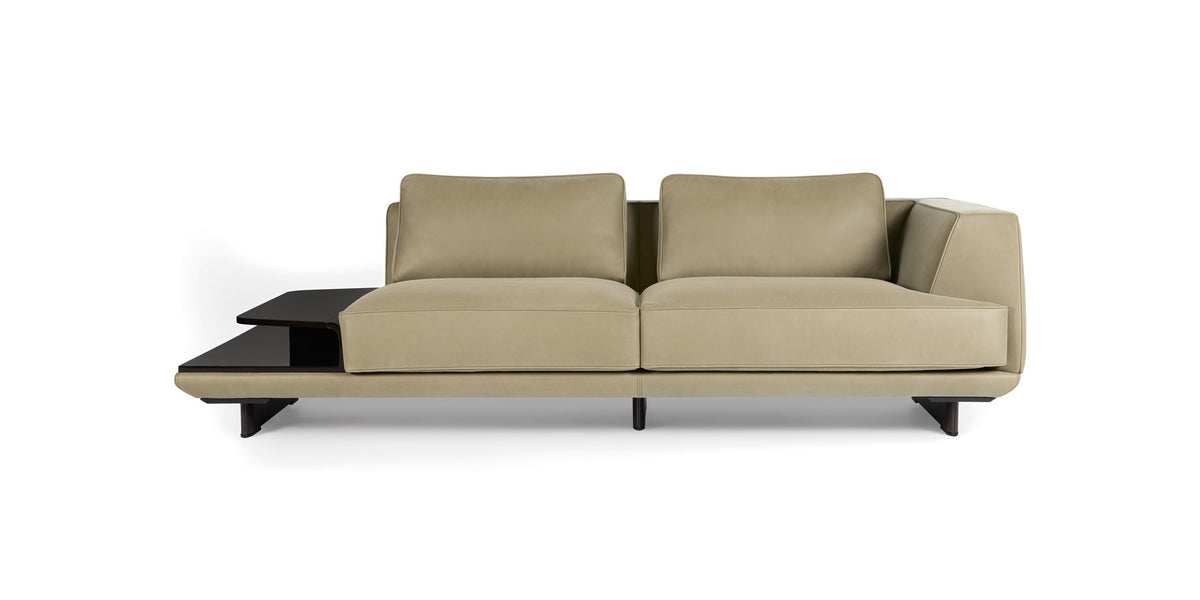 Ranchero sofa in beige with side table, front view