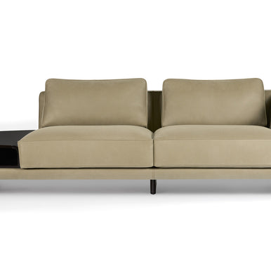 Ranchero sofa in beige with side table, front view