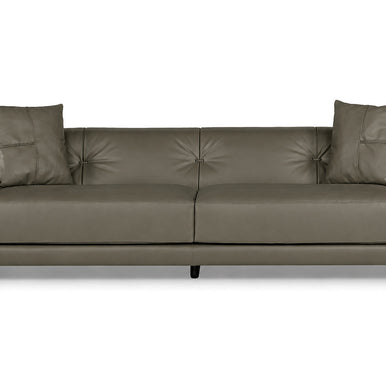 Rosalinda sofa in green leather, front view