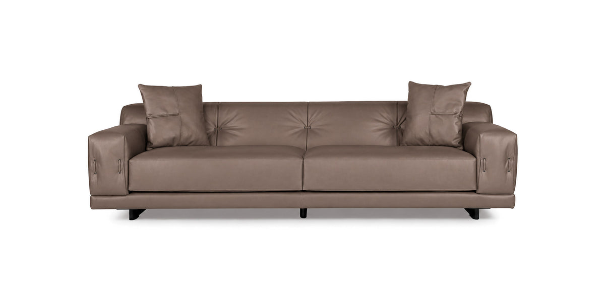 Rosalinda sofa in mink leather, front view