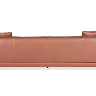 Rosalinda sofa in tan leather, back view