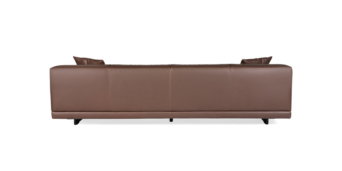 Rosalinda sofa in brown leather, back view