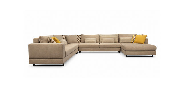 Sky corner sectional sofa in beige, front view