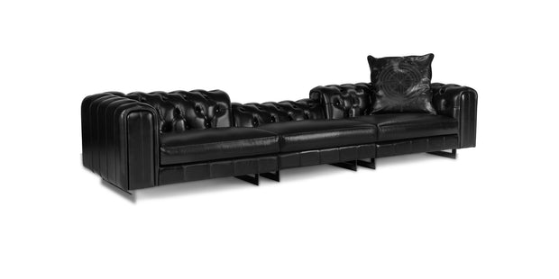 Windsor sofa in black, three-quarter view